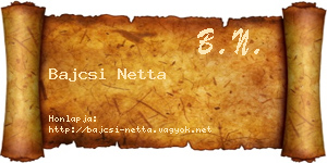 Bajcsi Netta névjegykártya